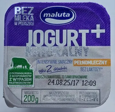 JOGURT+ NATURALNY BEZ LAKTOZY