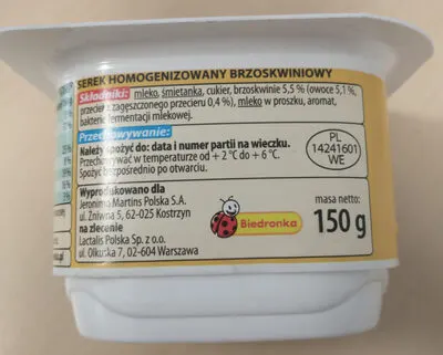 Serek homogenizowany brzoskwiniowy Tutti